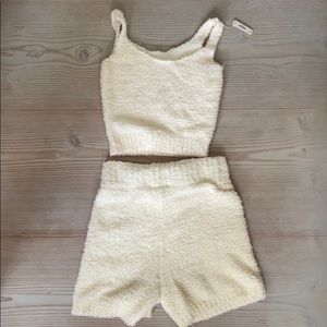 SKIMS Cozy Short Set in Bone